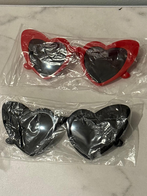 Heart Shaped Sunglasses - Red and Black