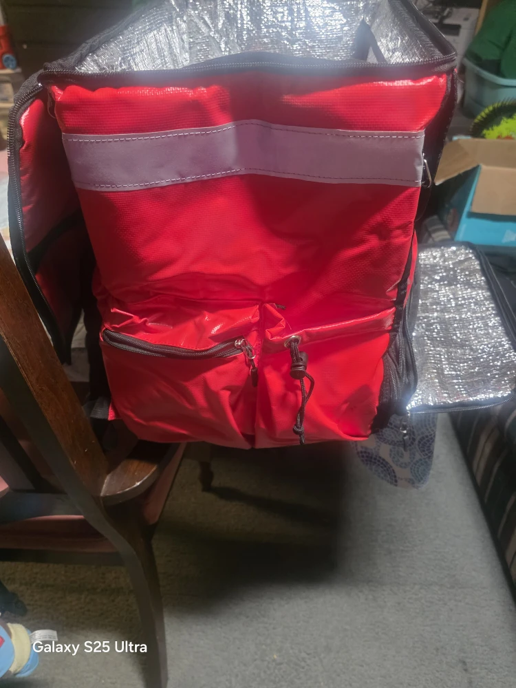 Red Insulated Food Delivery Backpack - photo 2