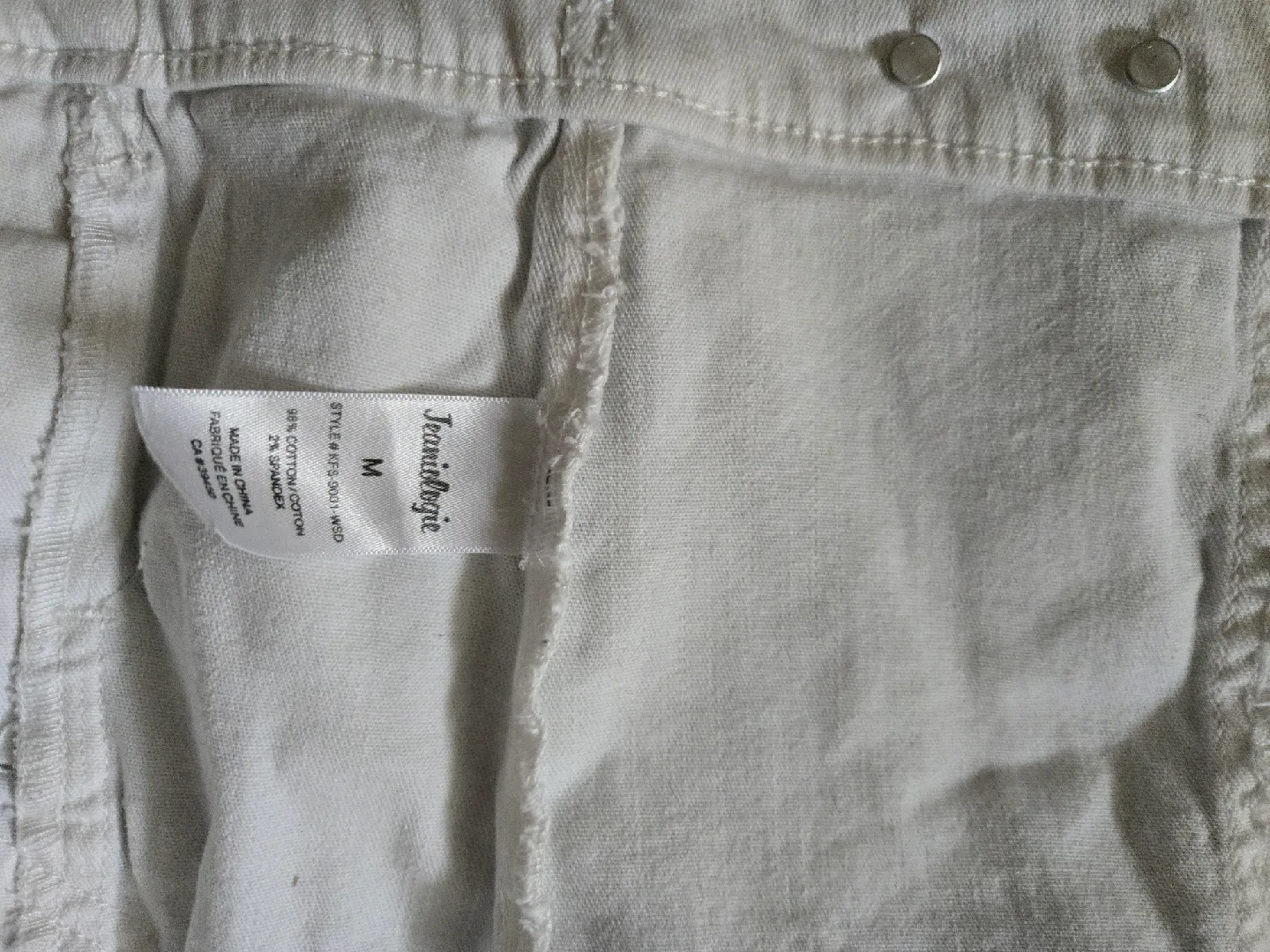 Jeansologie White Denim Vest - Size M image indicator(2)