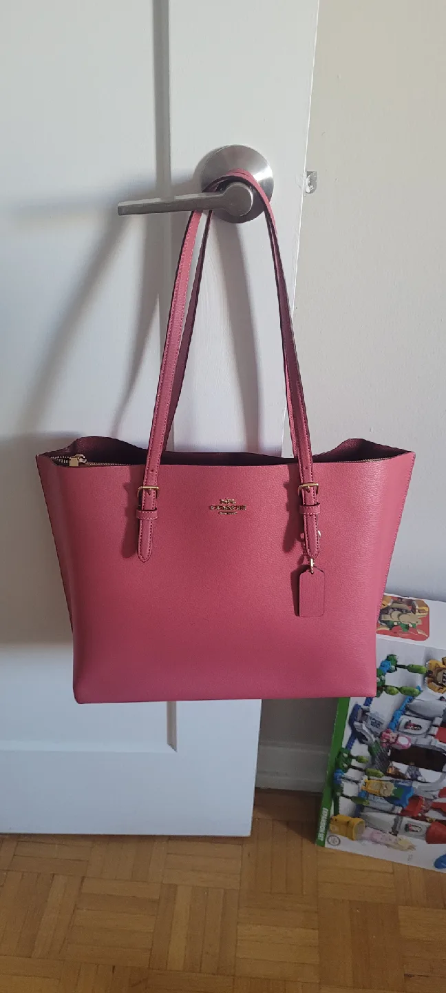 Coach Pink Leather Tote Bag image indicator(2)