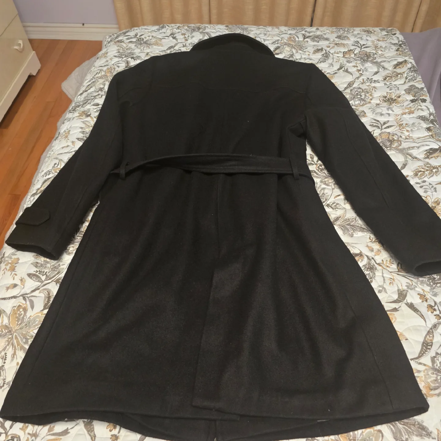 Le Chateau Black Wool Blend Trench Coat image indicator(2)