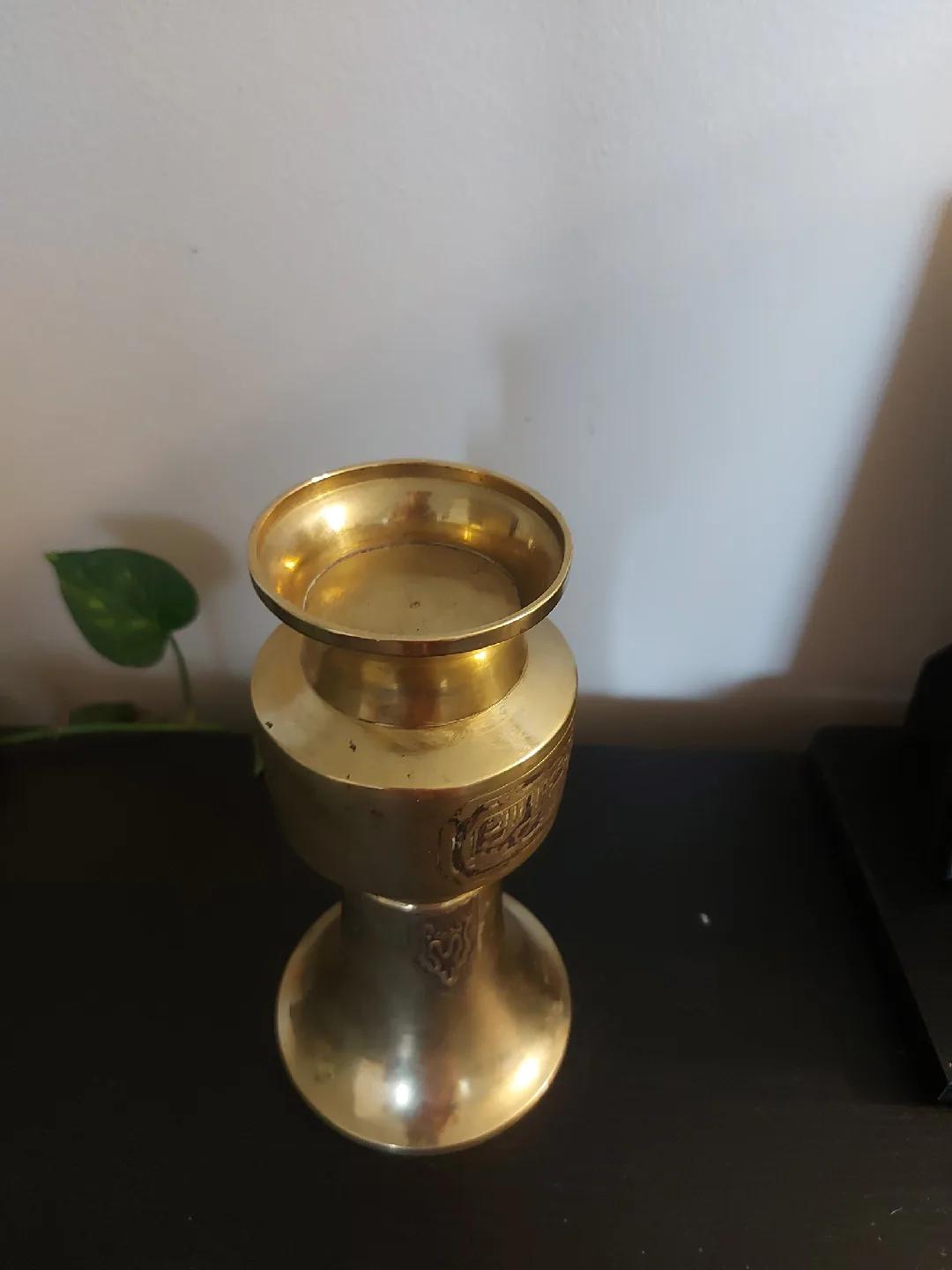 Vintage Brass Vase with Engravings image indicator(3)