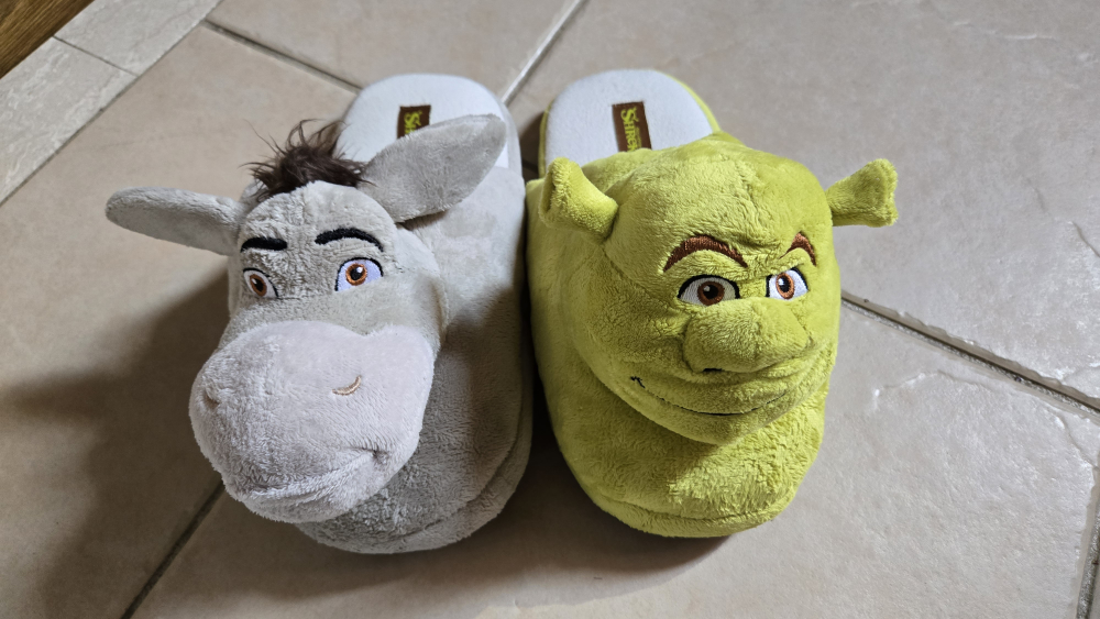 Shrek & Donkey Plush Slippers - Size 11/12 🥕