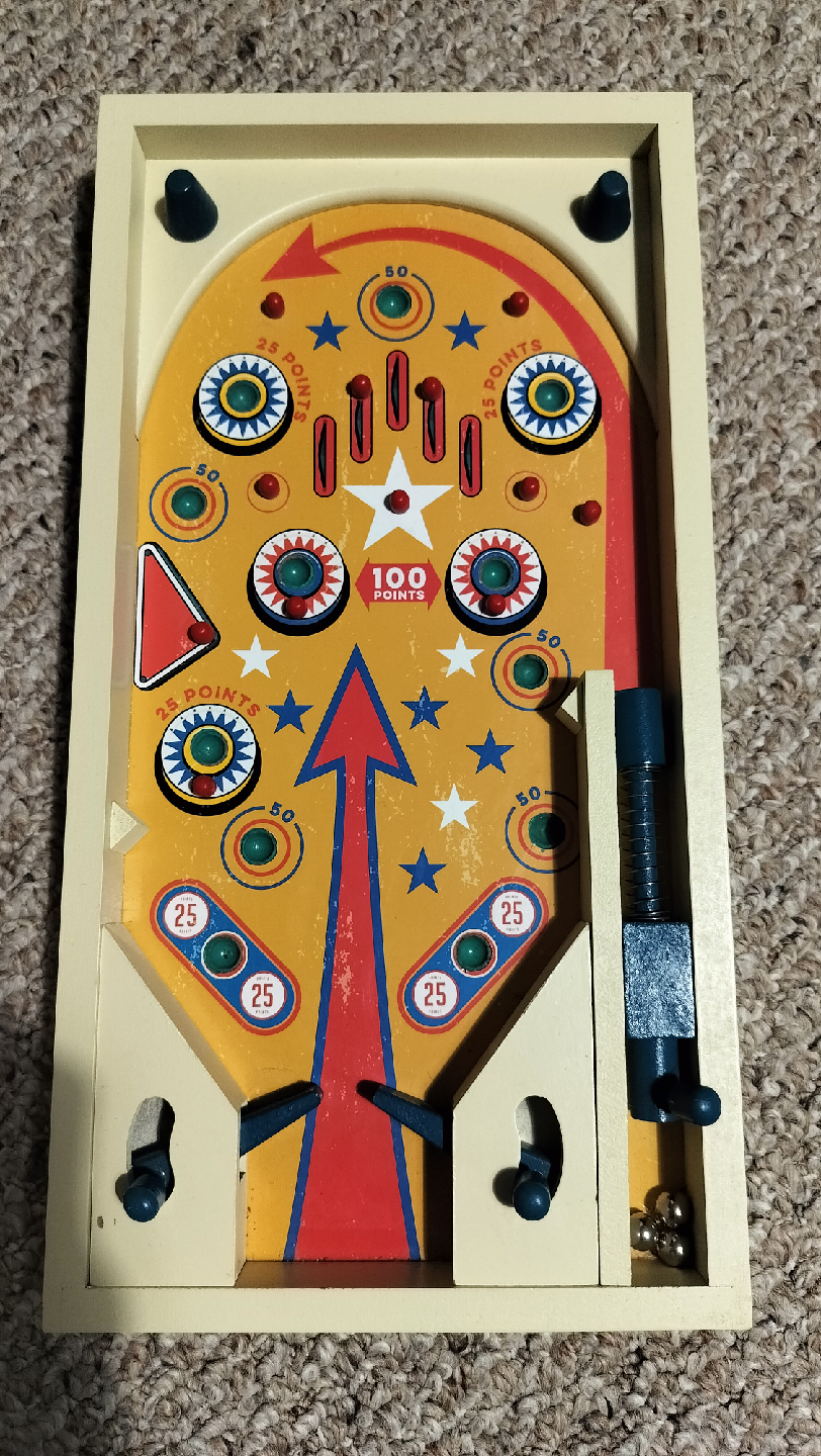 Wooden Tabletop Pinball Game Toy