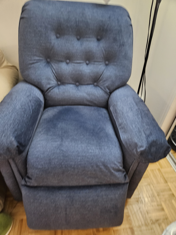 Blue Fabric Recliner Chair