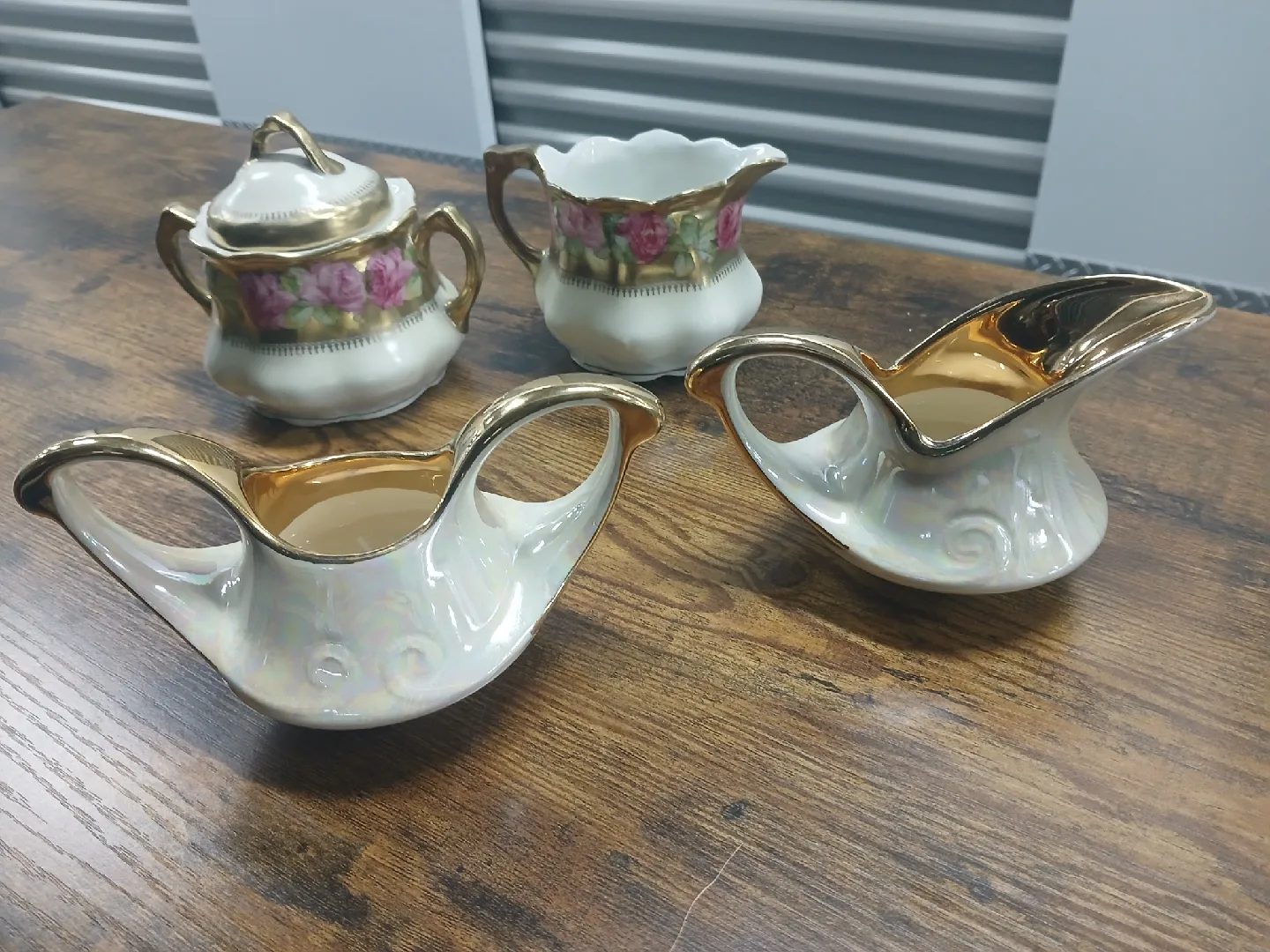 Vintage Porcelain Creamer & Sugar Set thumbnail