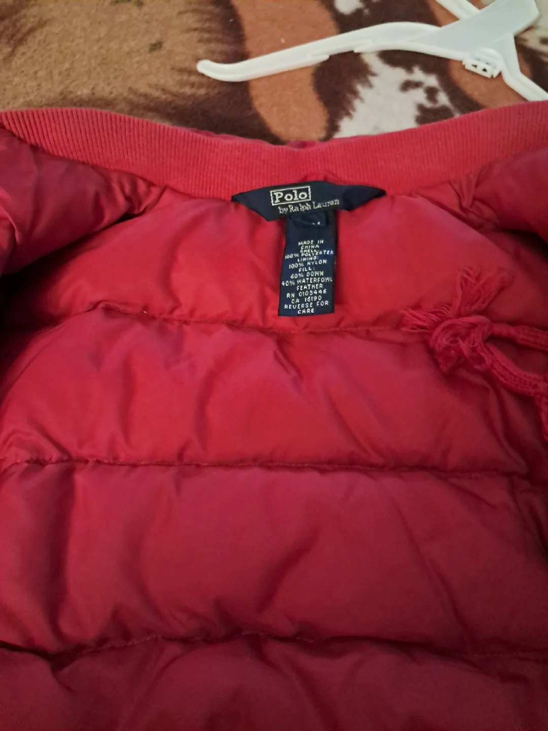 Infant Red puffer Polo coat and hat size S/M 6 to 9months image indicator(5)
