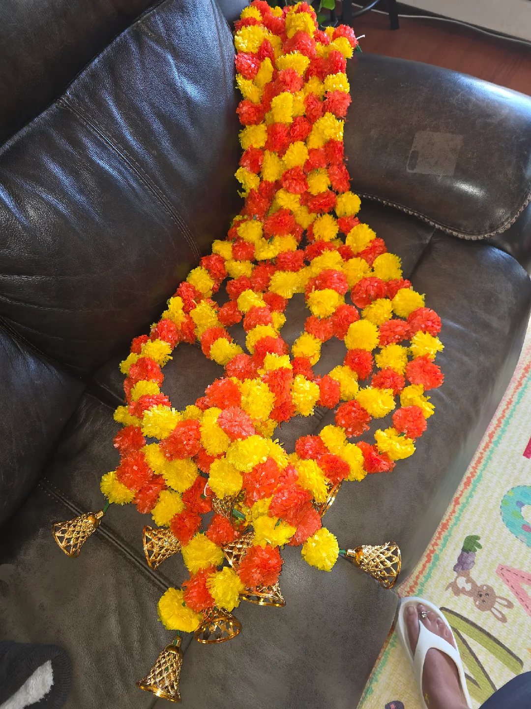 Artificial marigold garland