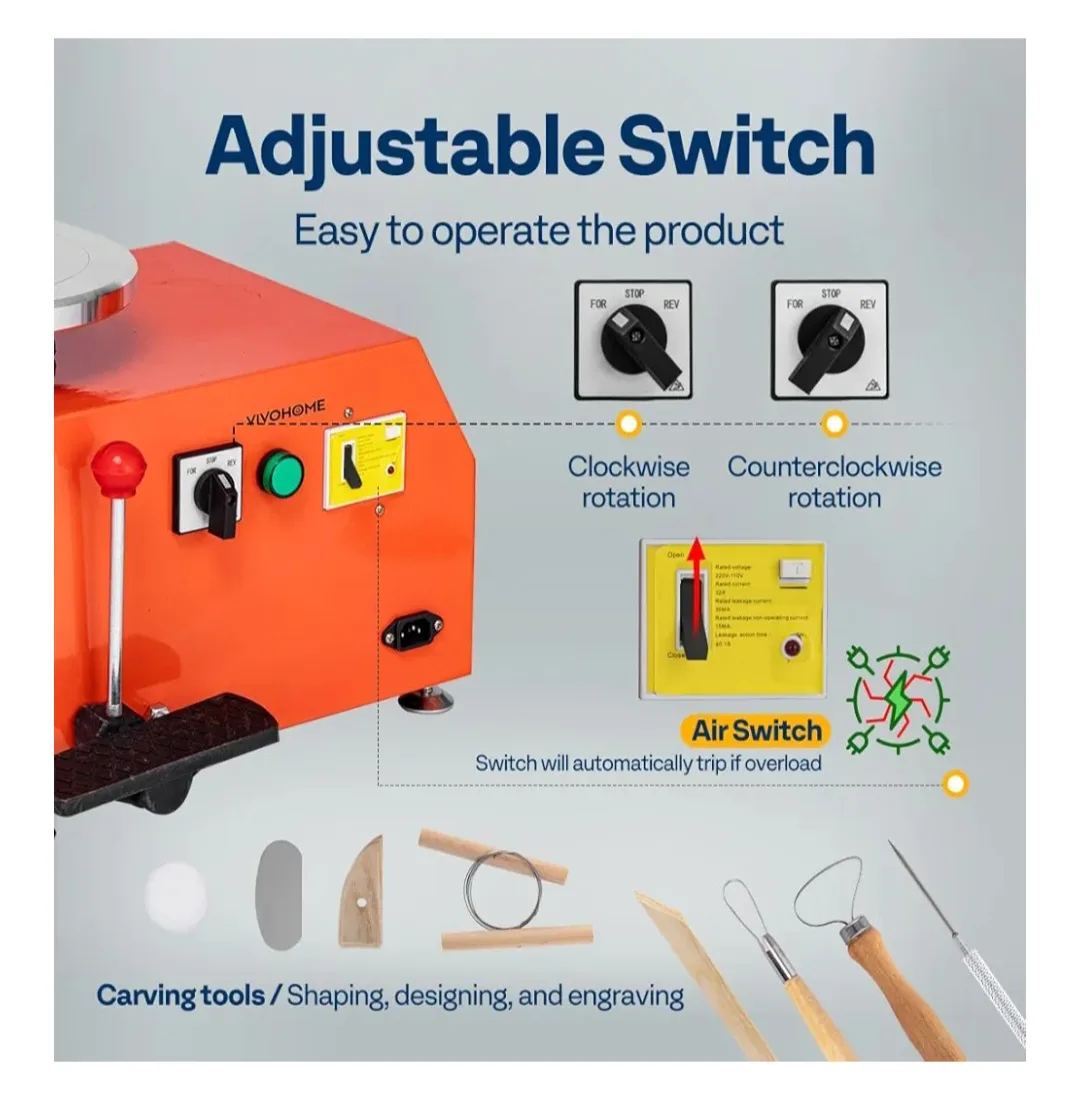 VIVOHOME Pottery Wheel Machine image indicator(2)