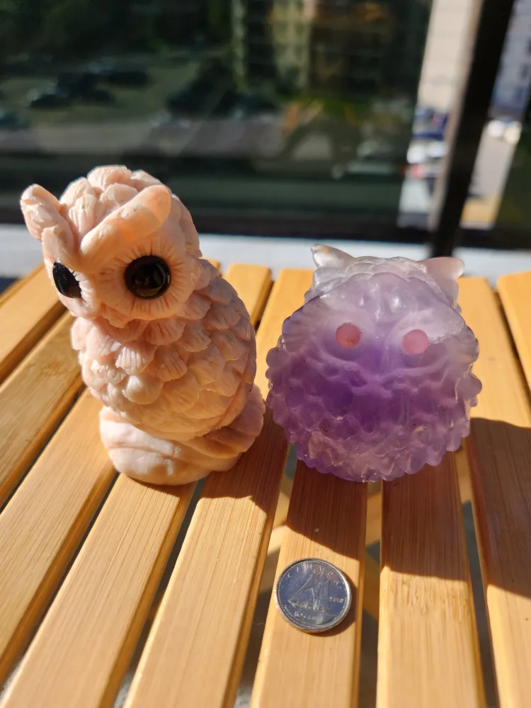 fluorite & Opalite Owl Carvings thumbnail