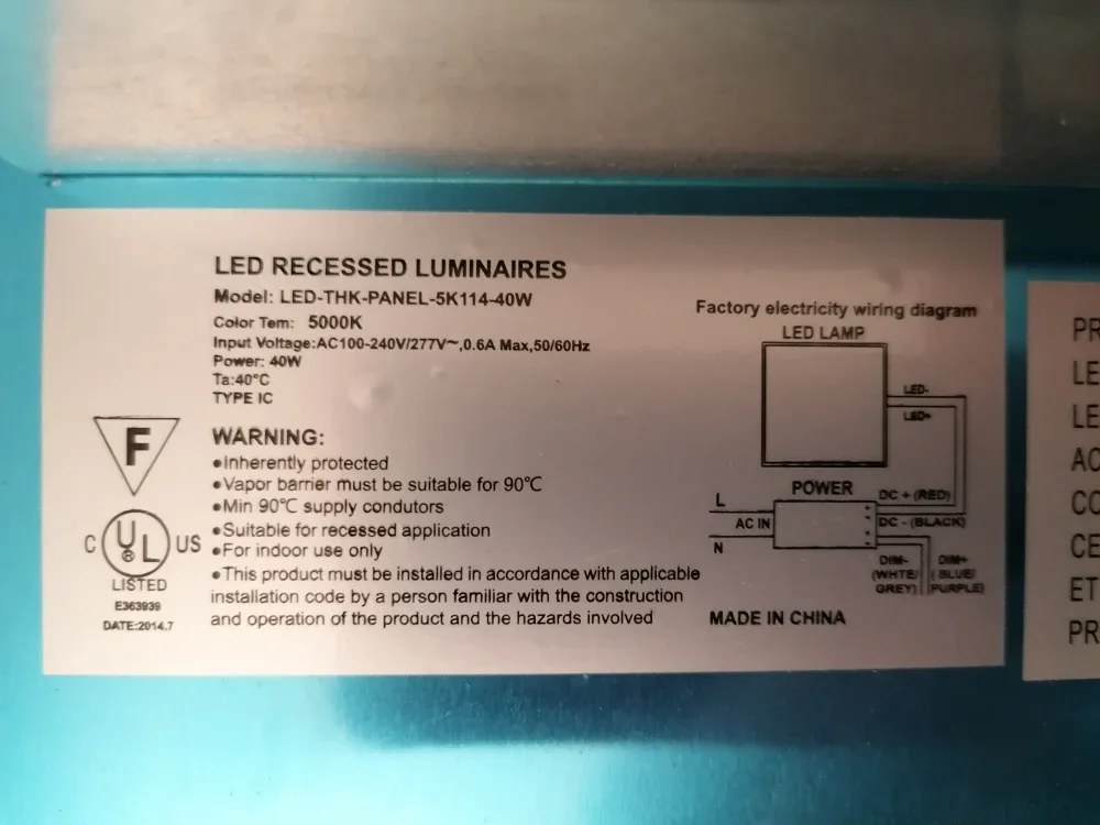 Two flat Led Recessed Luminaires panels, 1ft x 4ft image indicator(5)