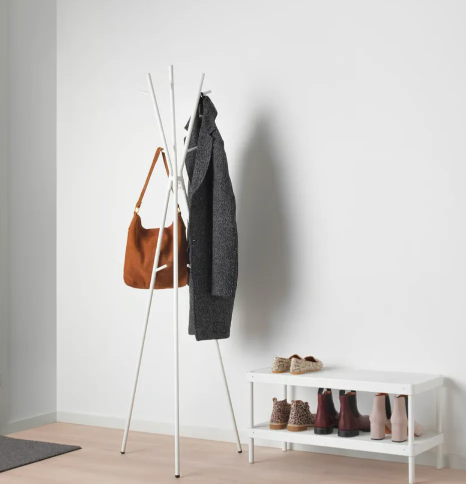 EKRAR Hat and coat stand, white, 169 cm (66 1/2 ") image indicator(2)