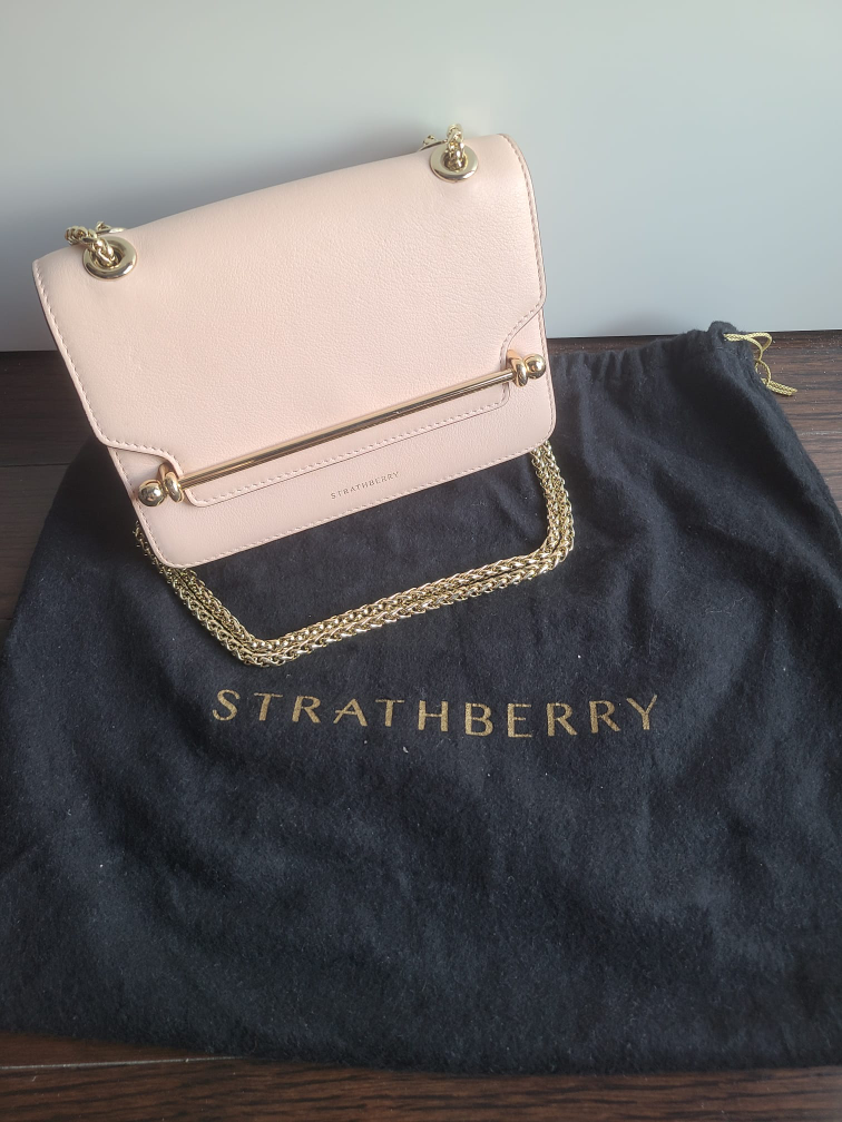 Strathberry East/West Mini Crossbody Baby Pink