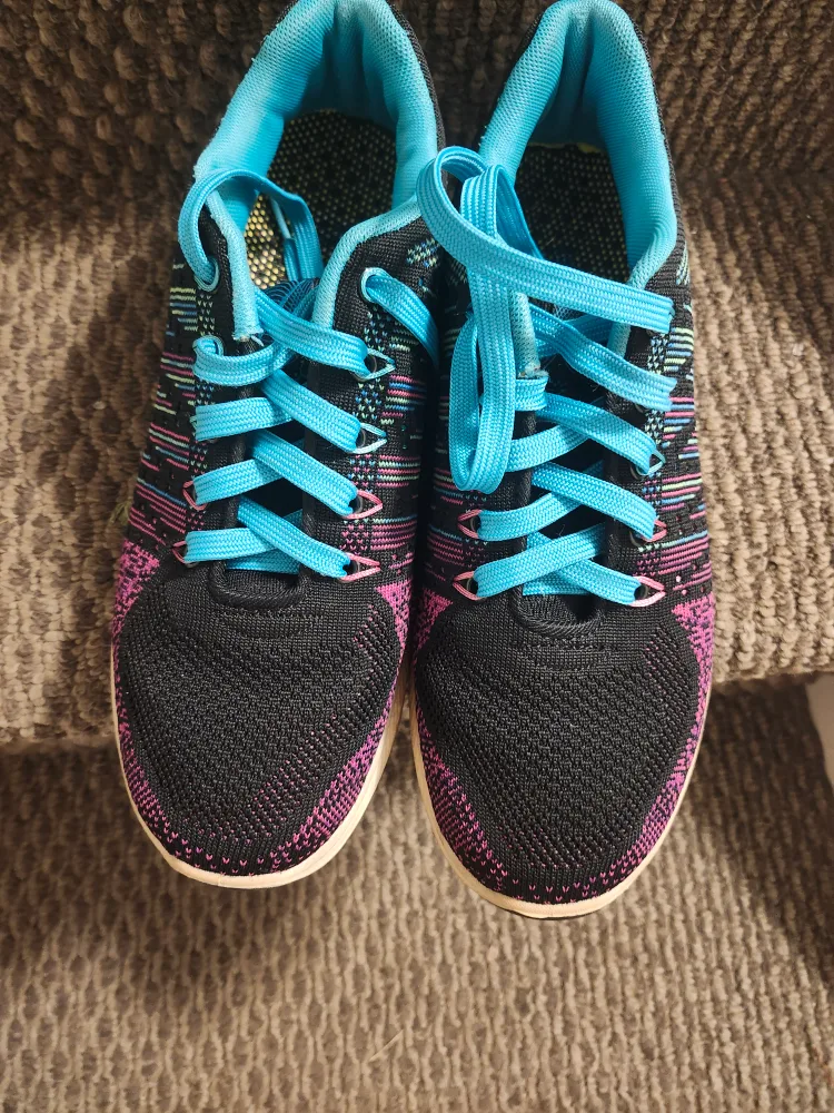 Athletic Sneakers - Black, Blue, & Pink thumbnail