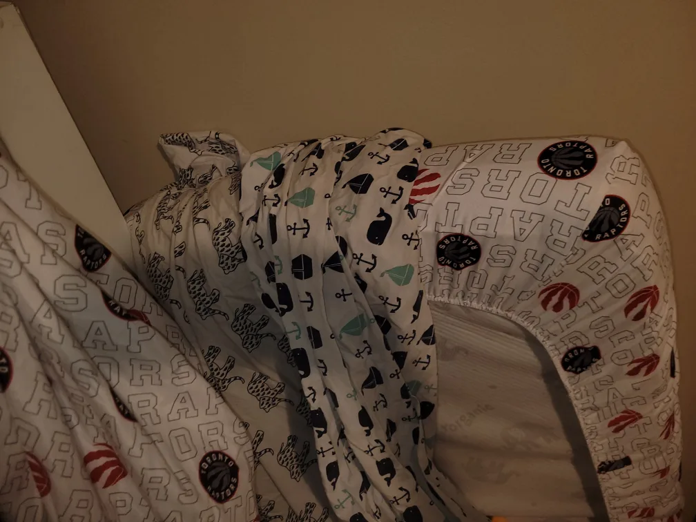 Toddler Bed Frame & mattress & sheets image indicator(6)