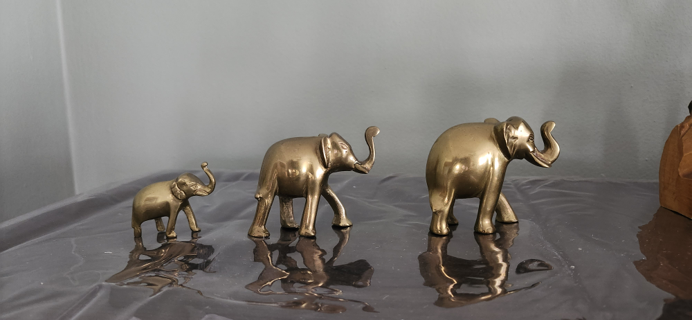 Solid Brass Elephant Figurines (Set of 3) FIRM PRICE