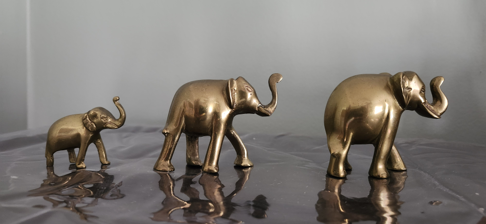 Solid Brass Elephant Figurines (Set of 3) FIRM PRICE - photo 2
