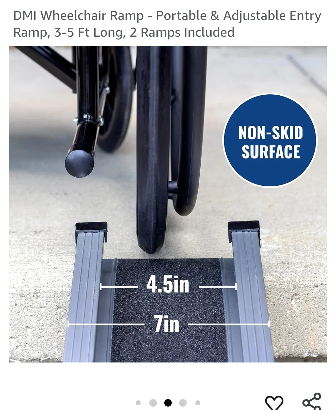 Portable & Adjustable Wheelchair Ramp - 3-5ft image indicator(7)