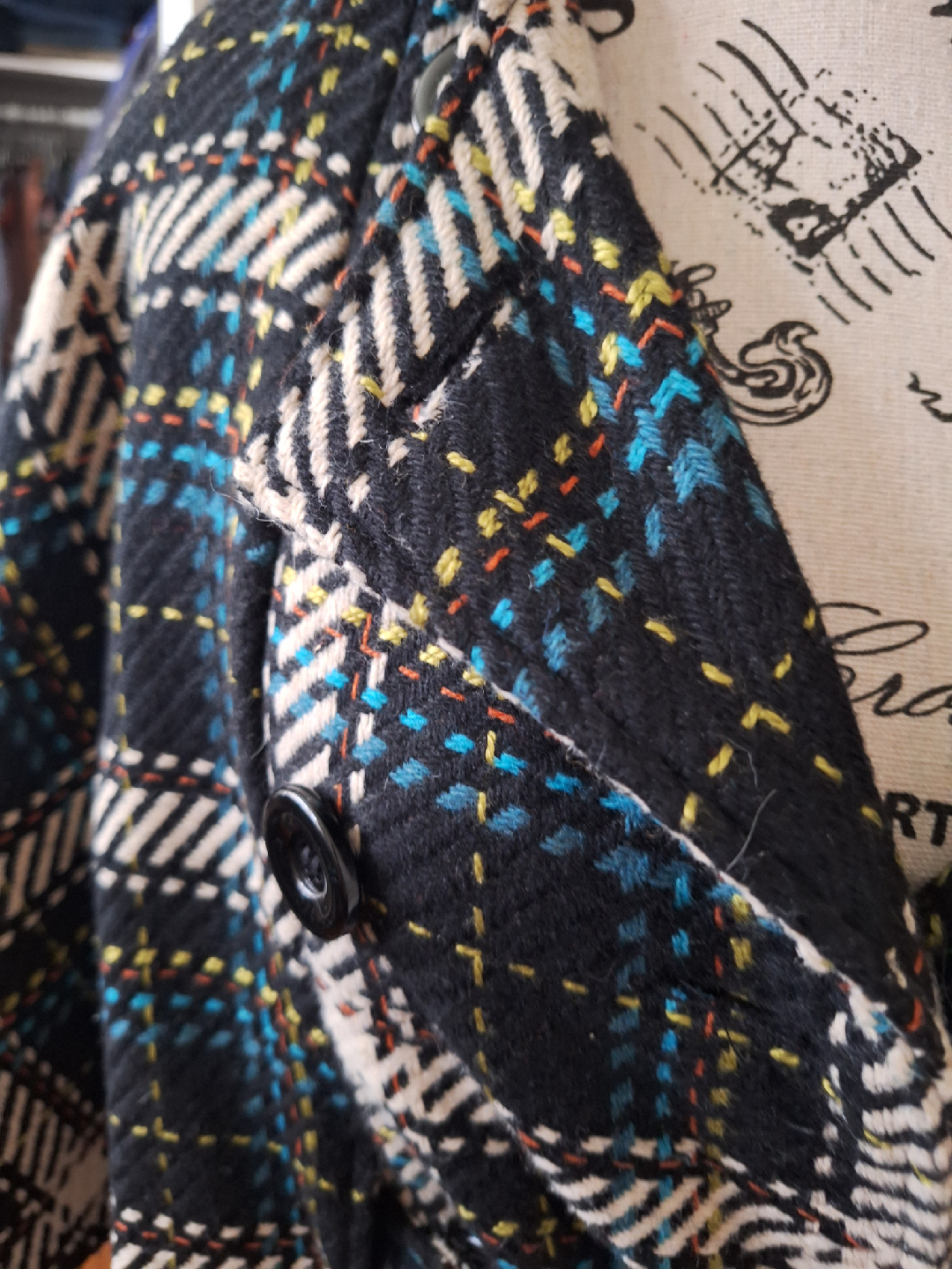 Plaid Wool Blend Belted Cape - photo 4