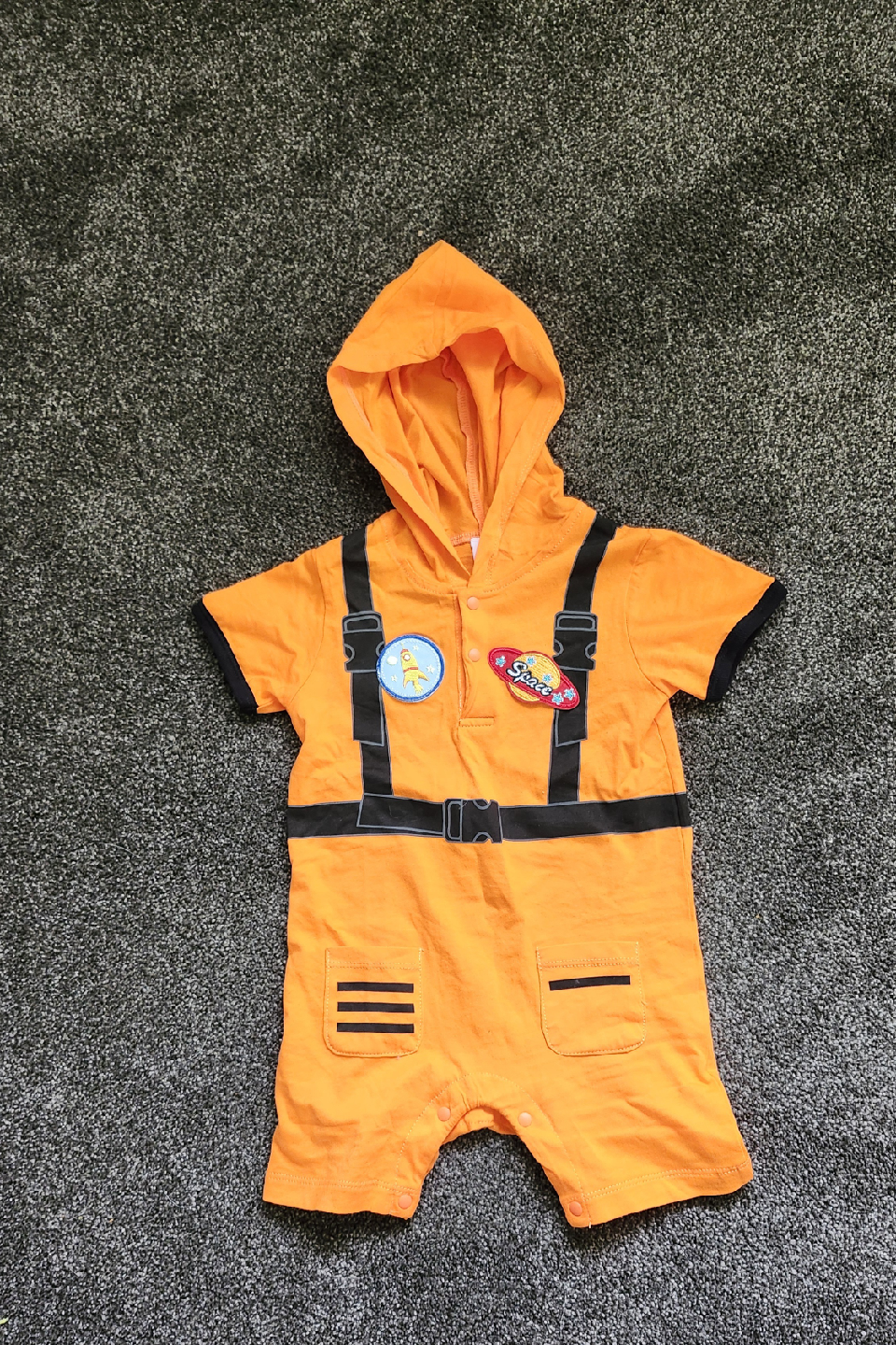 Orange Space Astronaut Costume, Size 9-12 Months