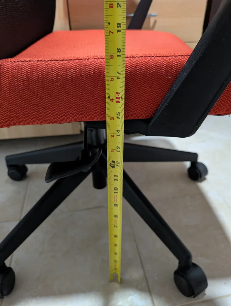 Office Chair - Red Orange Seat, Black Mesh Back image indicator(6)