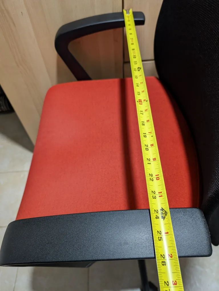 Office Chair - Red Orange Seat, Black Mesh Back image indicator(8)