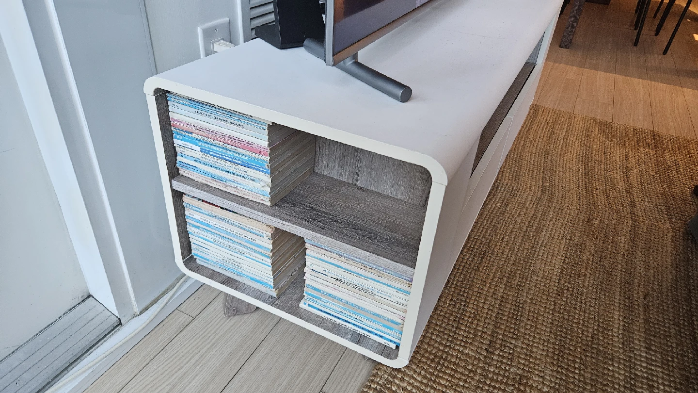 White TV Stand with Storage - photo 2