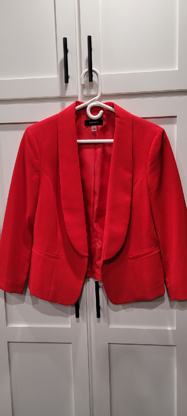 Nine West Red Cropped Blazer - Size 10