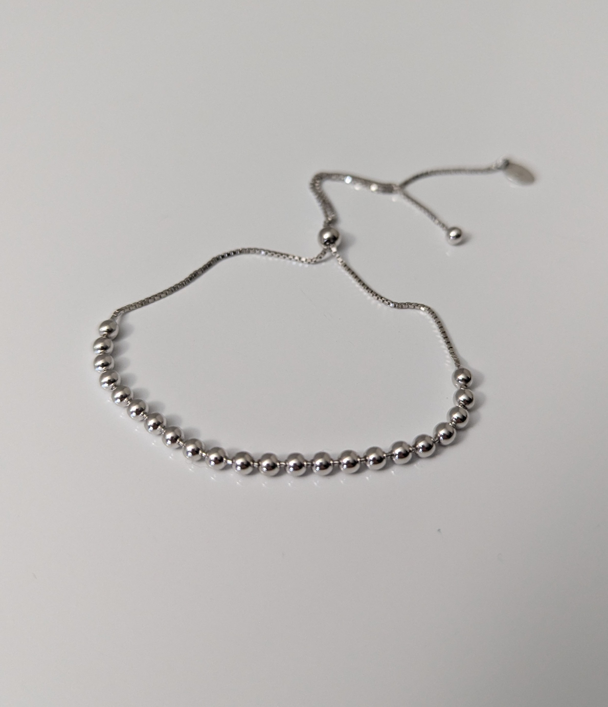 High Polished Beaded Bolo Bracelet - 925 Sterling Silver