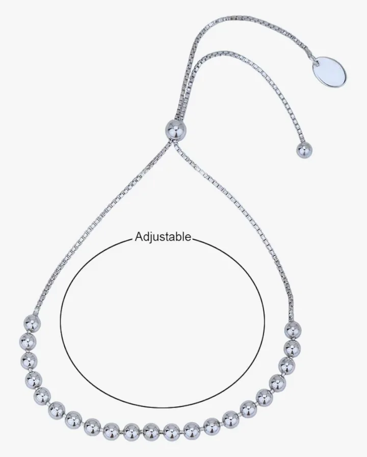 High Polished Beaded Bolo Bracelet - 925 Sterling Silver image indicator(4)