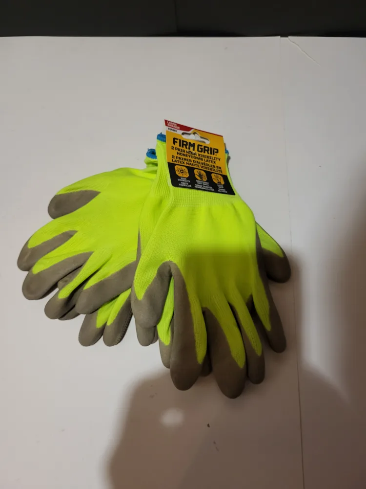Firm Grip High Visibility Latex Gloves - Large thumbnail