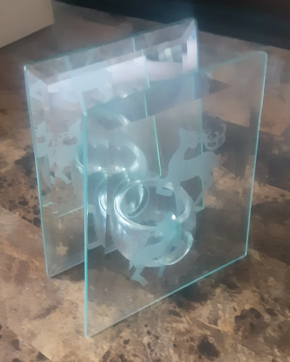 Glass Candle Holder with Reindeer Design image indicator(2)
