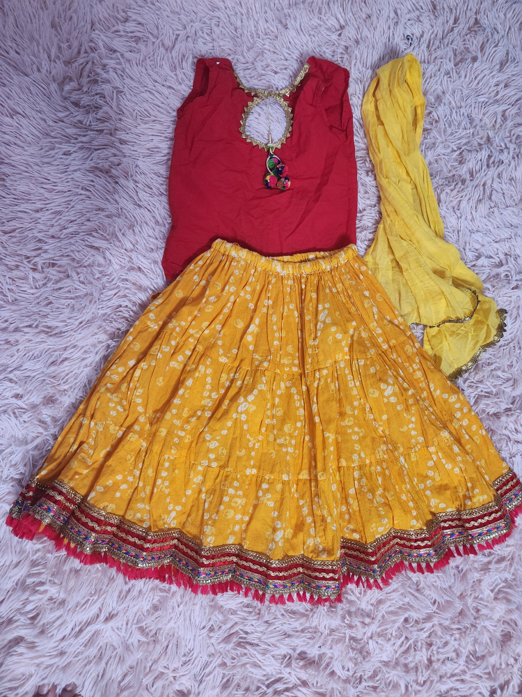 Kids' Indian Outfit - Red & Yellow