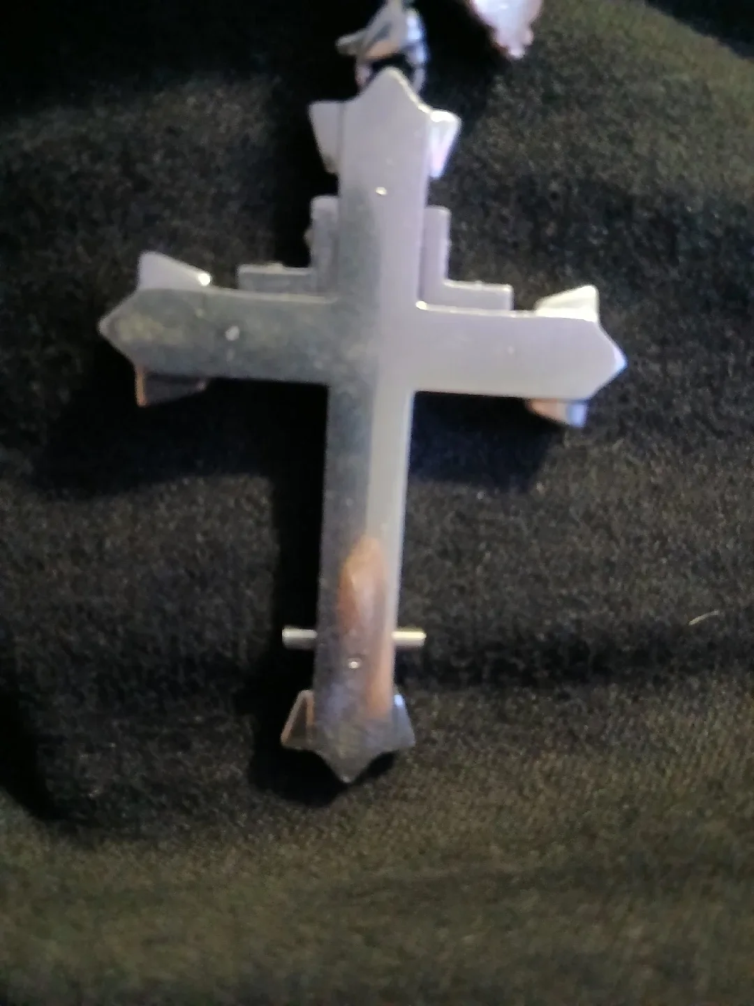 Men's Thick Cord Chain Necklace Cross in Titanium - Silver thumbnail