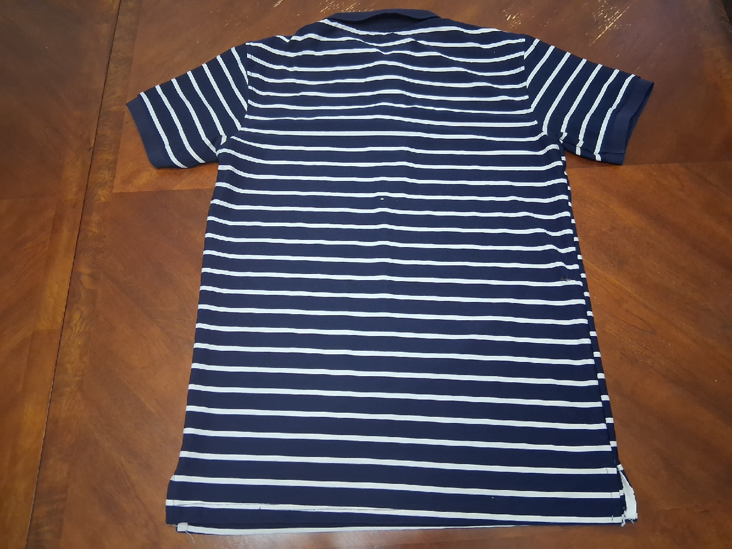 Striped Polo Shirt - Navy & White - photo 2