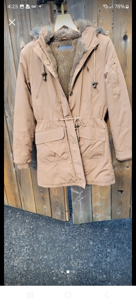 Suzy shier Parka Jacket, Size Small, Tan image indicator(2)