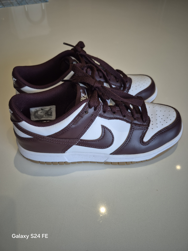 Nike Dunk Low Bordeaux White Youth Size 5.5Y - photo 2
