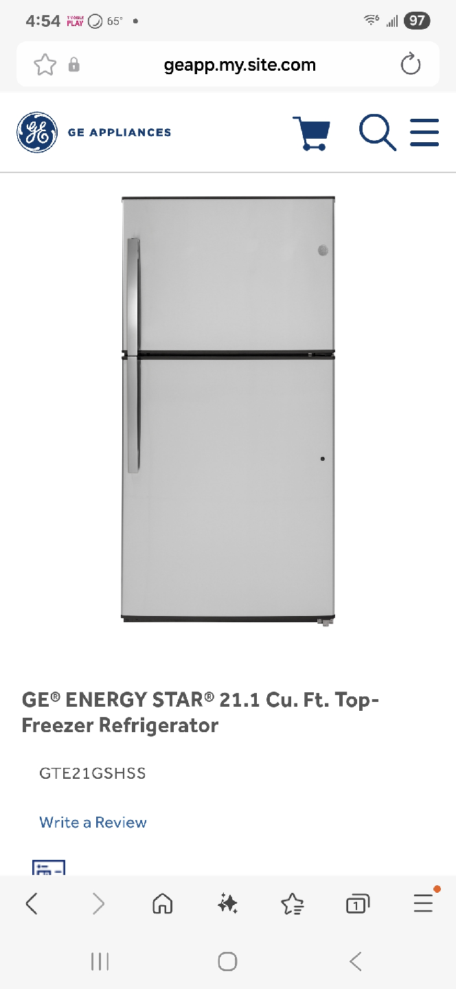 GE Energy Star 21.1 Cu. Ft. Top-Freezer Refrigerator - photo 5