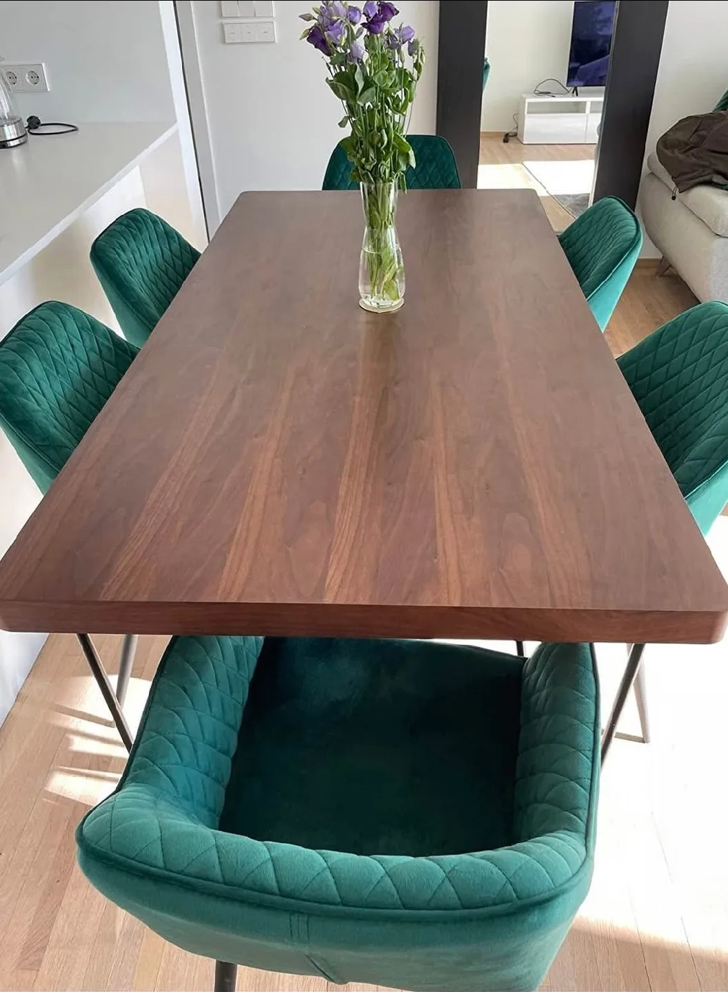 🆕️Wood Dining Table with Hairpin Legs image indicator(4)