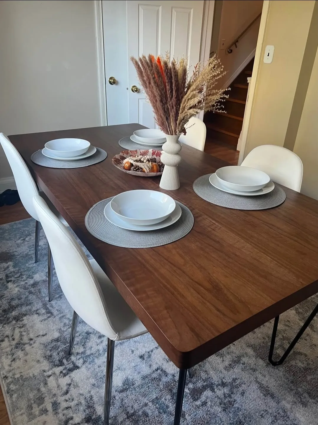 🆕️Wood Dining Table with Hairpin Legs image indicator(5)