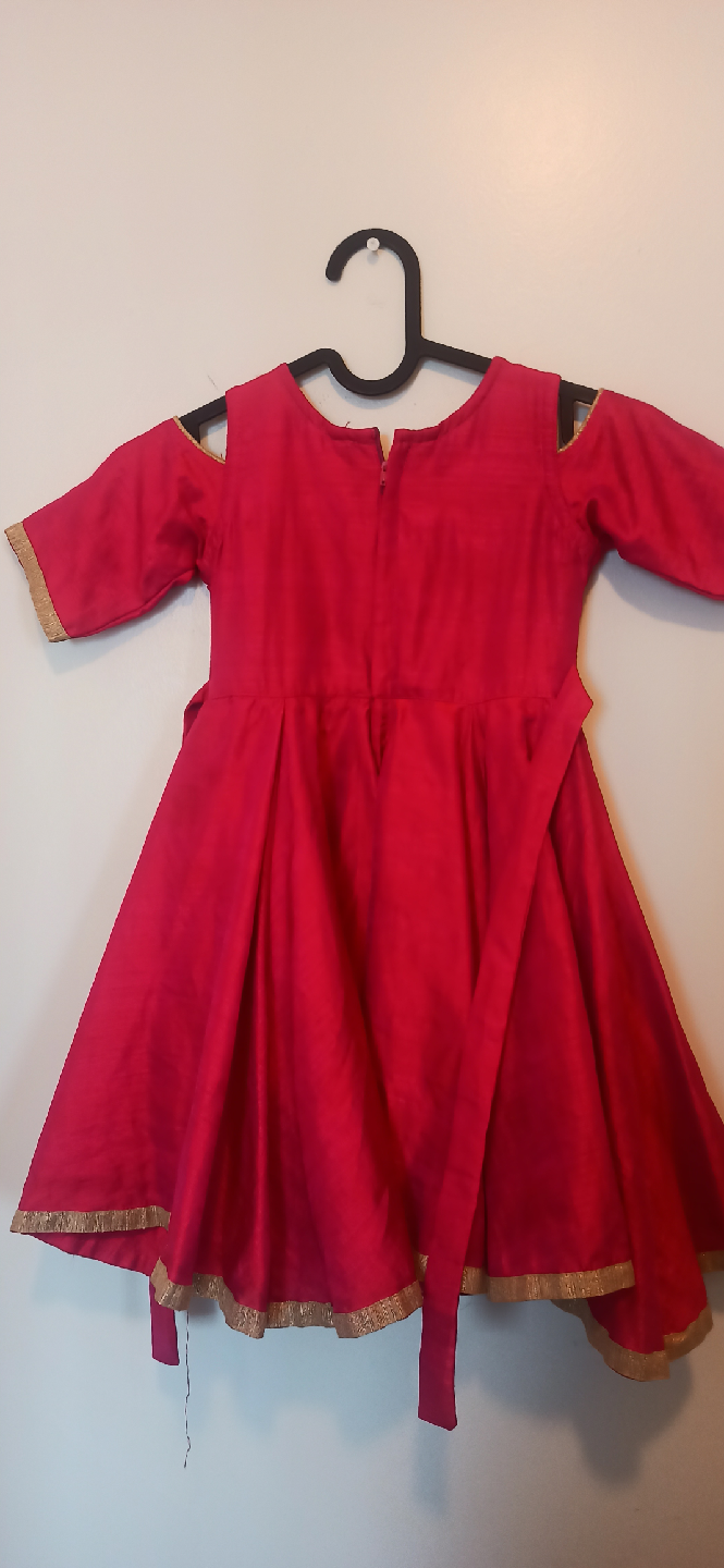 hot pink Embroidered Girls Dress. 3-5yrs - photo 5