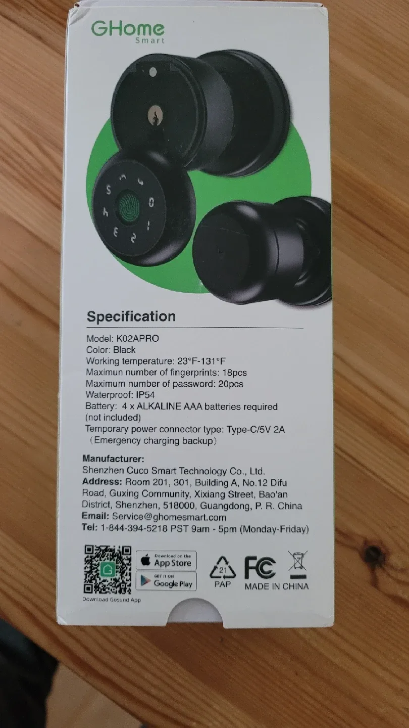 GHome Smart Door Knob with Keypad - Black image indicator(3)