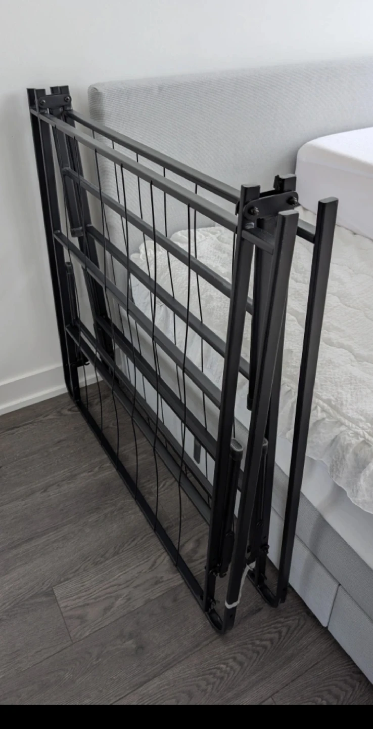 Folding Bed Frame - Black Metal