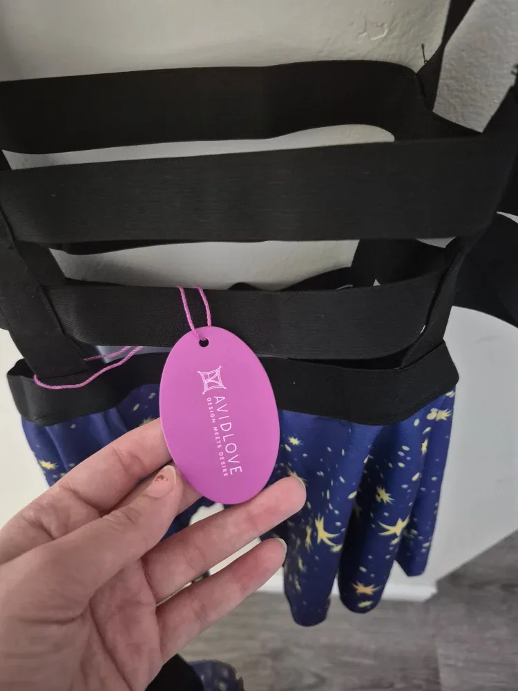 hallowen Avidlove Suspender Skirt - Blue with Stars image indicator(2)