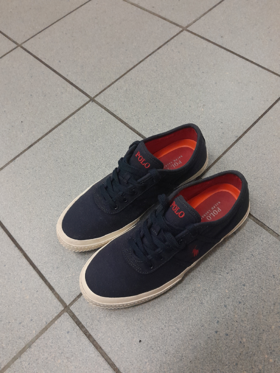 Polo Ralph Lauren Navy Canvas Sneakers Size 9 - photo 5