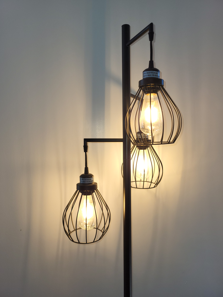Modern Black 3-Light Floor Lamp