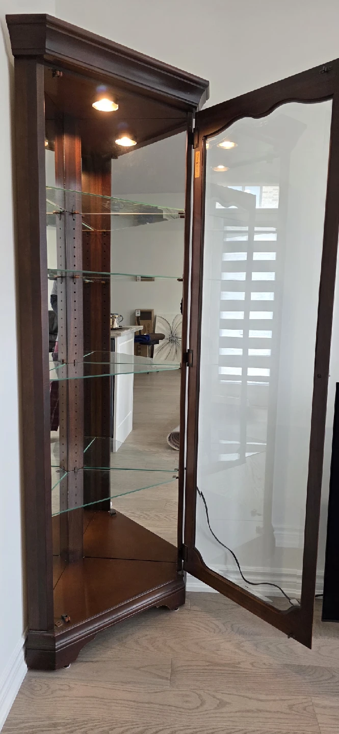 Corner Curio Cabinet - Dark Wood Finish - photo 4