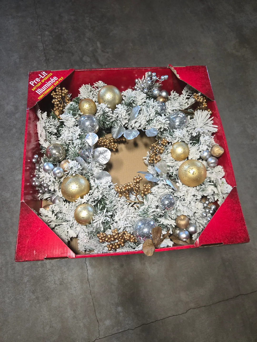 Home Accents Holiday Flocked LED Wreath - 26 inch thumbnail