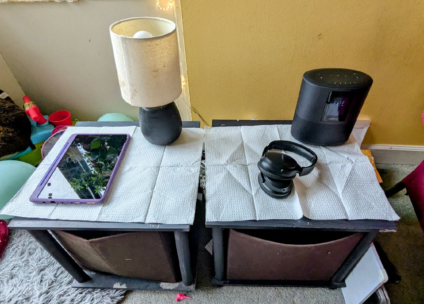 Two Black End & Side Tables + Free Storage