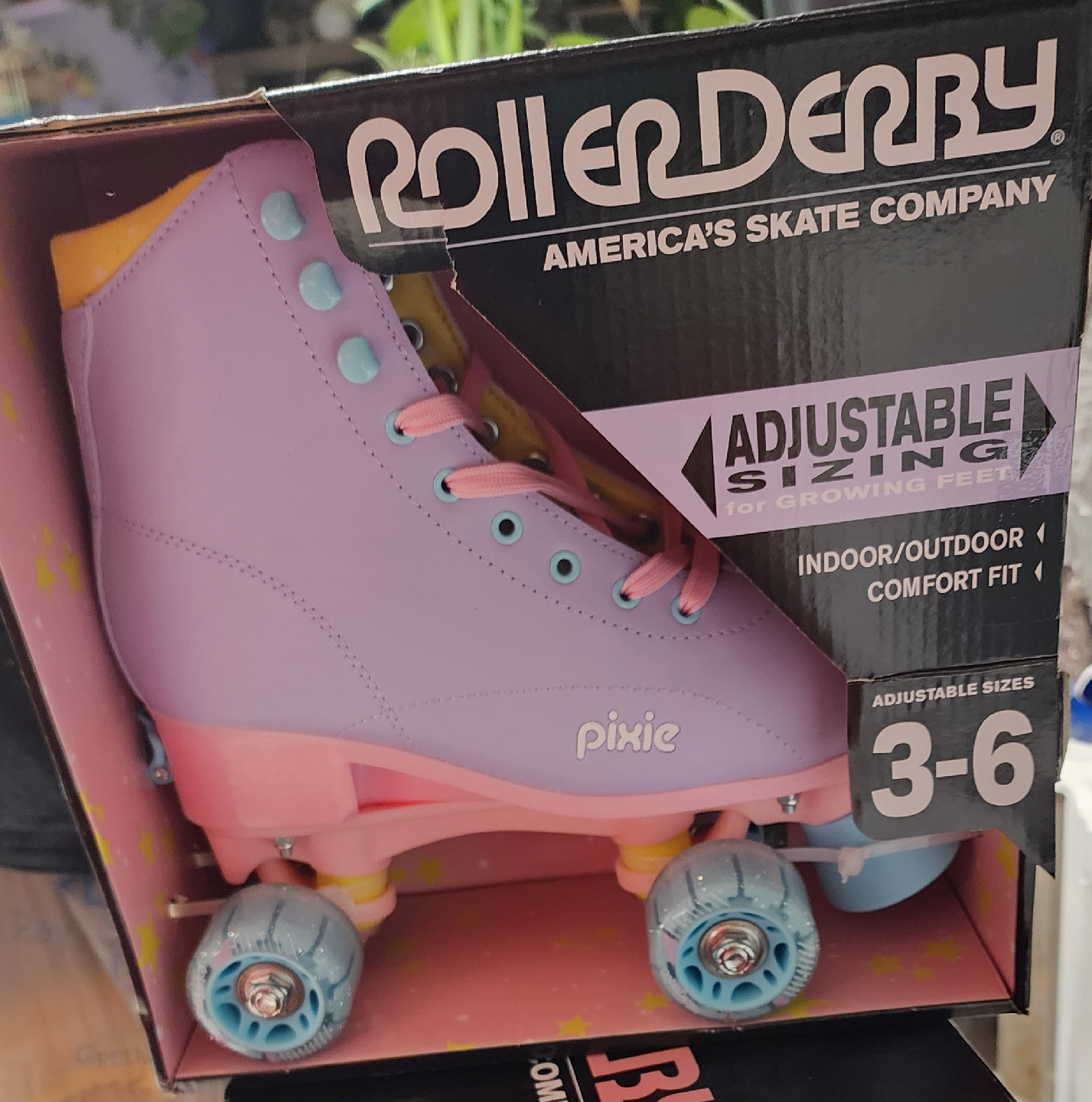 Roller Derby Pixie Adjustable Roller Skates Size 3-6